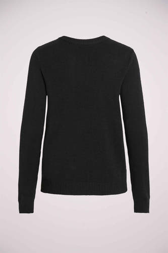 Pull noir avec col rond de VILA, uni et à longues manches.