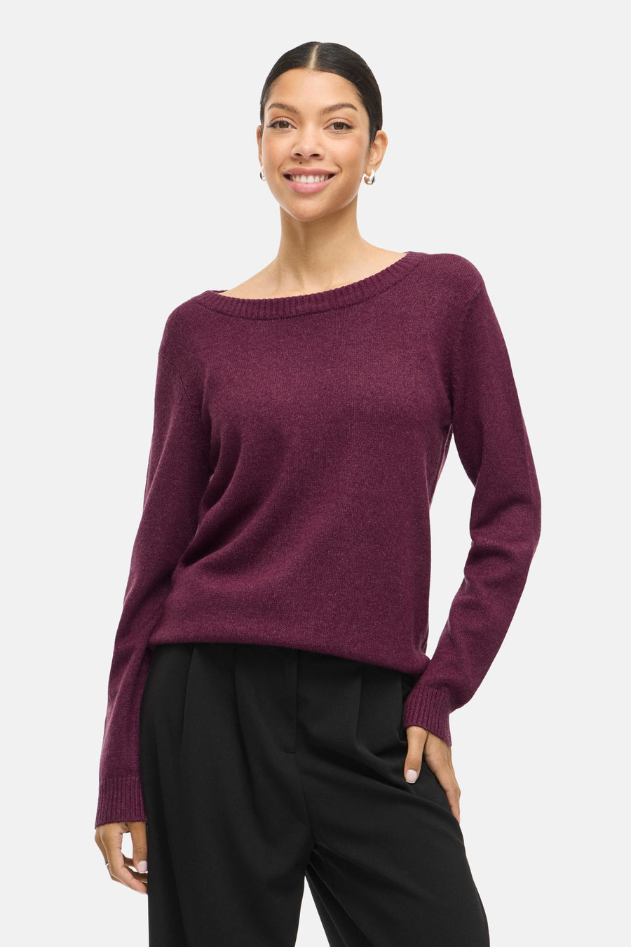 Pull à col rond - violet - VILA®