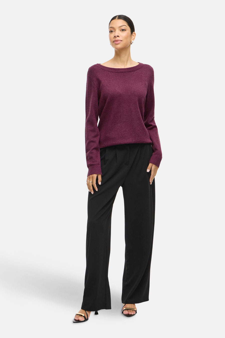 Pull à col rond - violet - VILA®