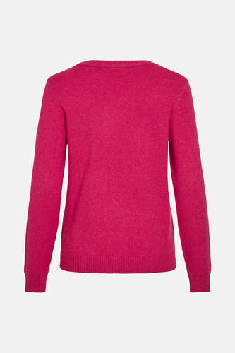 T-shirt rose avec col rond de VILA®, tricoté en côtes.