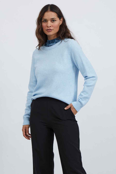 VIRIL O-NECK L/S  KNIT TOP - NOOS