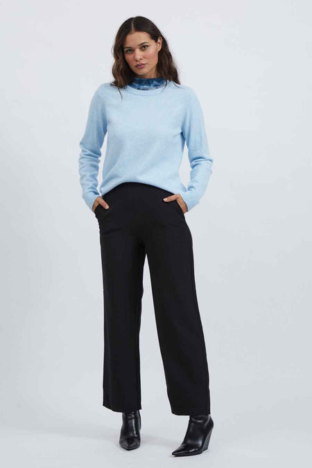VIRIL O-NECK L/S  KNIT TOP - NOOS