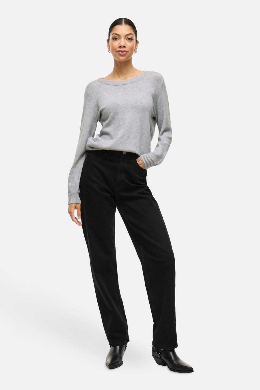 Pull à col rond - gris - VILA®