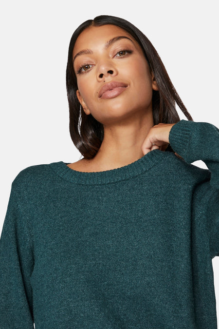 VIRIL O-NECK L/S  KNIT TOP - NOOS