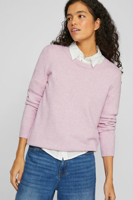 VIRIL O-NECK L/S  KNIT TOP - NOOS