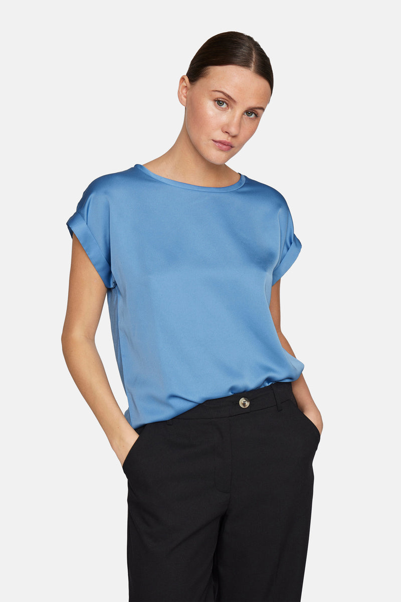 Top uni manche courte Bleu - VILA®