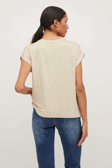 VIELLETTE S/S SATIN TOP - NOOS