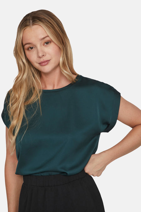 VIELLETTE S/S SATIN TOP - NOOS