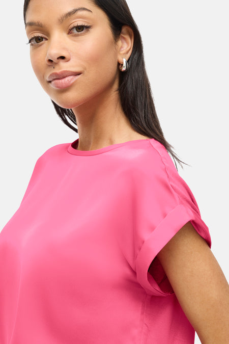 VIELLETTE S/S SATIN TOP - NOOS