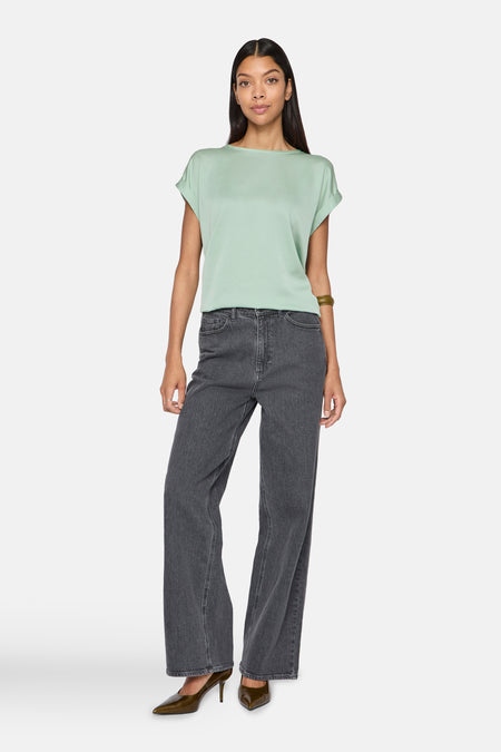 VIELLETTE S/S SATIN TOP - NOOS