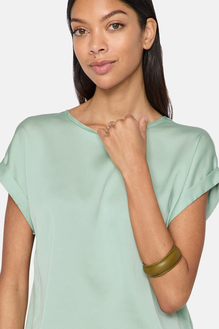 VIELLETTE S/S SATIN TOP - NOOS