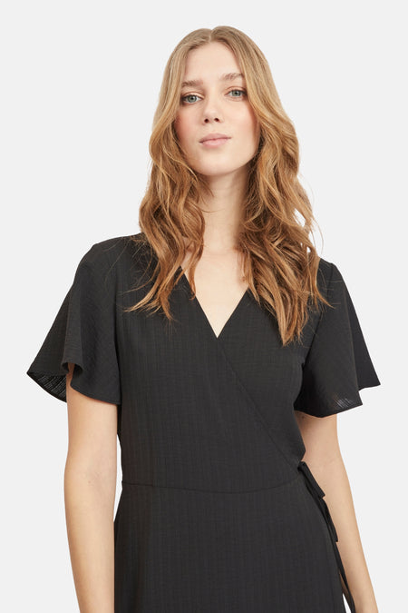 VILOVIE S/S WRAP MIDI DRESS - NOOS