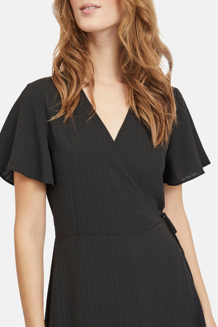 VILOVIE S/S WRAP MIDI DRESS - NOOS
