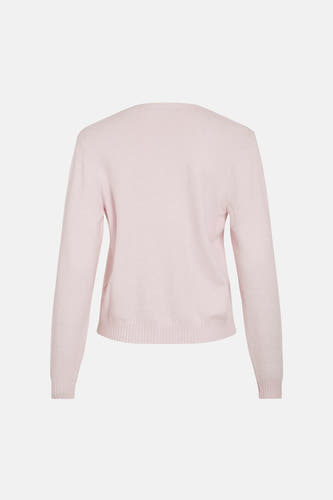 Cardigan rose de VILA, avec manches longues et ourlet côtelé.