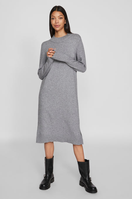 VIRIL CREW NECK L/S MIDI DRESS - NOOS