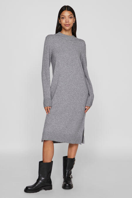 VIRIL CREW NECK L/S MIDI DRESS - NOOS