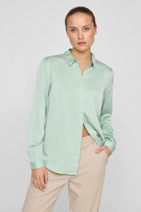VIELLETTE SATIN L/S SHIRT - NOOS