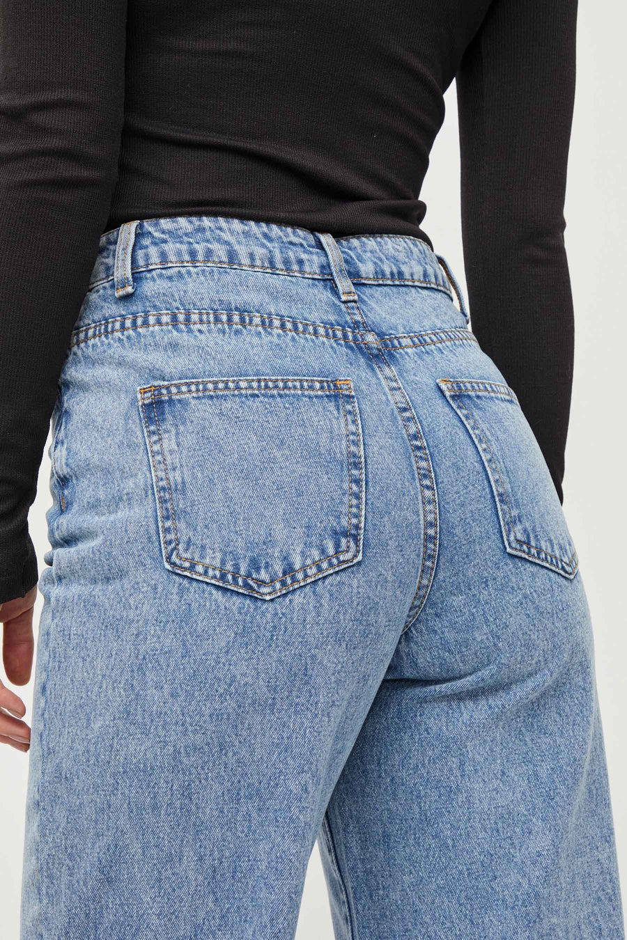 Jean large - denim bleu moyen