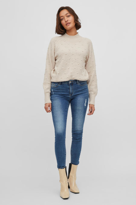 VITULI O-NECK L/S KNIT TOP/SU/PB