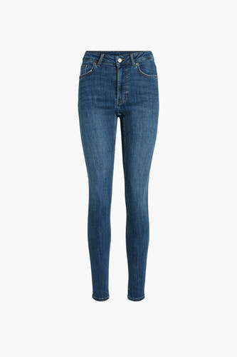 Jeans skinny bleu moyen de VILA, en tissu denim, avec un dessin uni.
