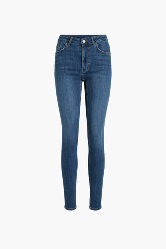 Jean skinny denim bleu moyen de VILA® avec un motif uni et des poches visibles.