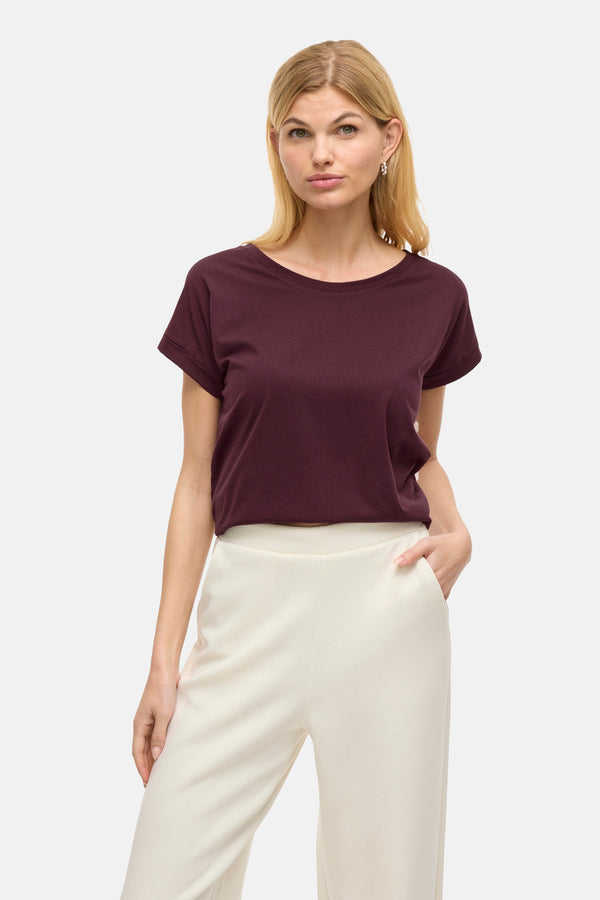 Top uni manche courte Mauve - VILA®