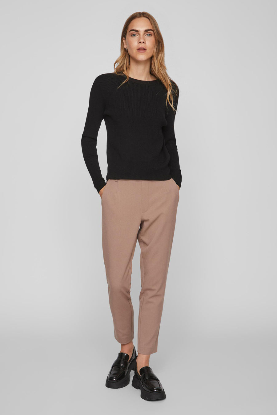 VICOMFY O-NECK L/S KNIT TOP- NOOS