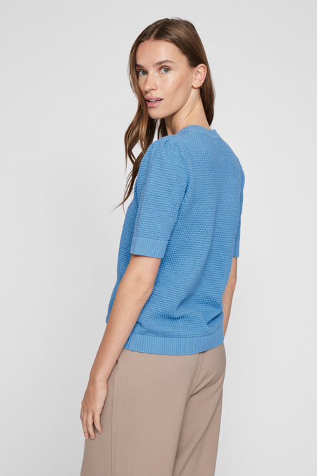 VIDALO O-NECK S/S KNIT TOP - NOOS