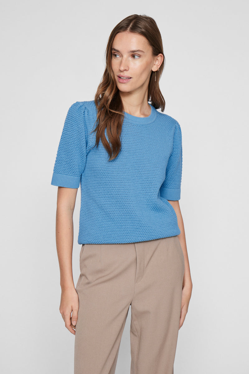 VIDALO O-NECK S/S KNIT TOP - NOOS