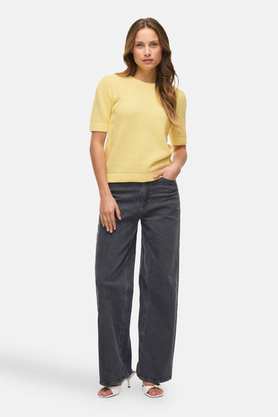 VIDALO O-NECK S/S KNIT TOP - NOOS