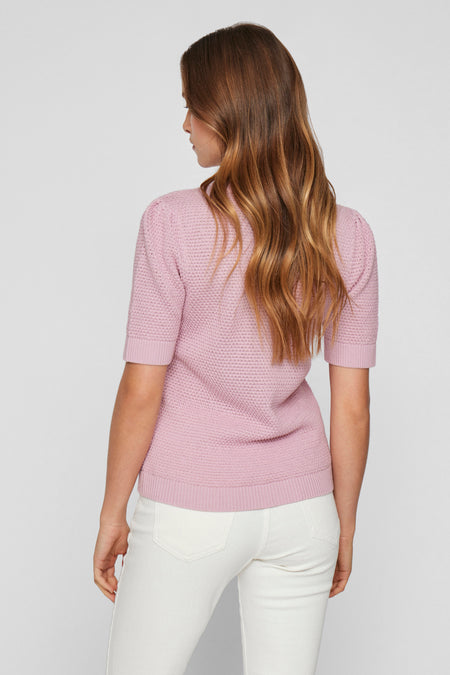 VIDALO O-NECK S/S KNIT TOP - NOOS