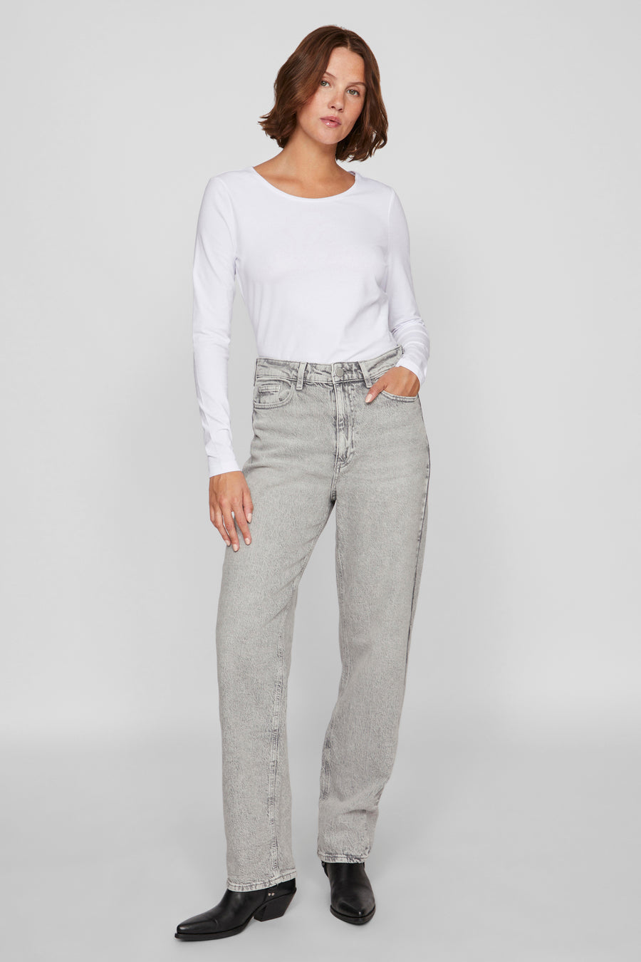 VIKELLY JAF HW STRAIGHT JEANS-NOOS