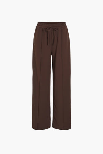 Pantalon brun de VILA avec une ceinture élastique et une coupe décontractée.