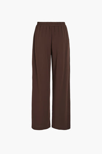 Pantalon brun de VILA, avec des jambes larges et une ceinture élastique.
