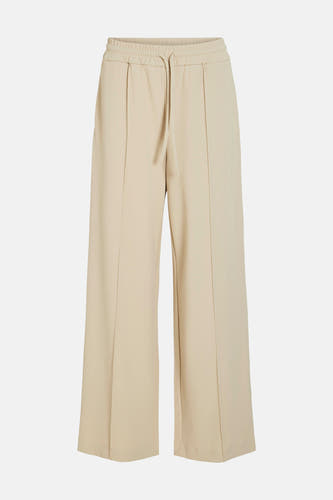 Pantalon beige de VILA, avec jambes larges et cordon de serrage à la taille.