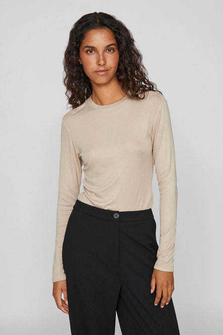 VIALEXIA O-NECK L/S TOP - NOOS