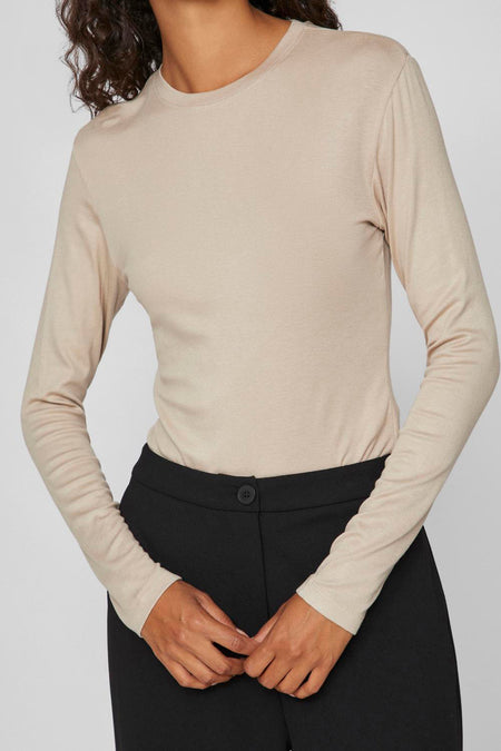 VIALEXIA O-NECK L/S TOP - NOOS
