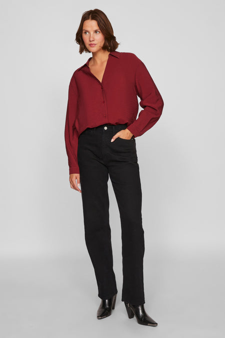 VIDOMIRA V-NECK L/S SHIRT - NOOS