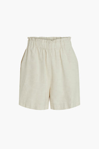Crème court de VILA, avec une ceinture élastique et une subtile texture.