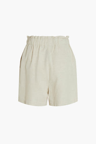 Crème court de VILA, avec une ceinture élastique et une subtile texture.