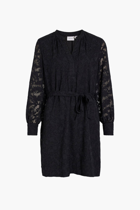 VIFLEMA V-NECK L/S SHORT DRESS - NOOS