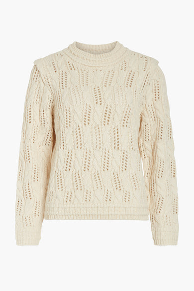 VIOVIRINA O-NECK LS DETAIL KNIT TOP