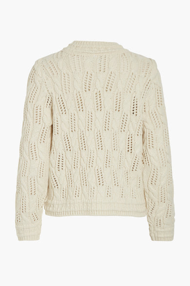 VIOVIRINA O-NECK LS DETAIL KNIT TOP