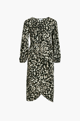 VILAYA ZEN V-NECK L/S MIDI DRESS/R