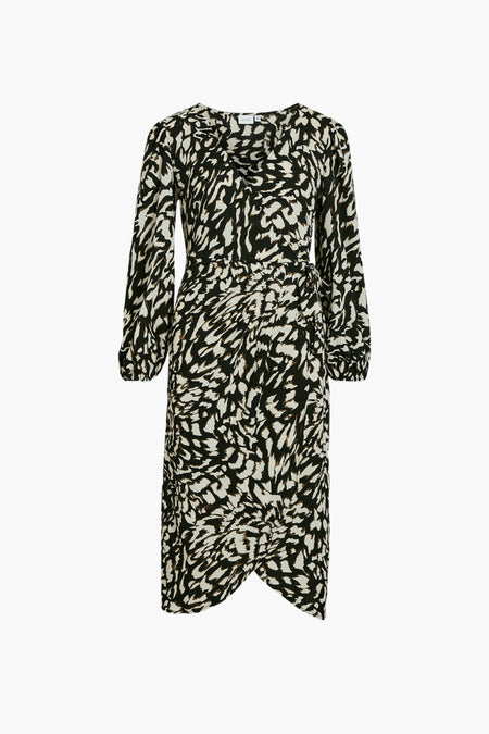 VILAYA ZEN V-NECK L/S MIDI DRESS/R