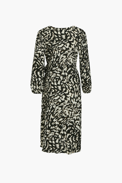 VILAYA ZEN V-NECK L/S MIDI DRESS/R