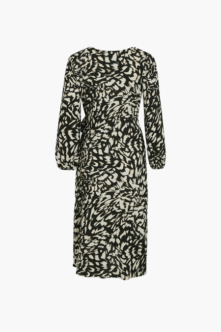 VILAYA ZEN V-NECK L/S MIDI DRESS/R