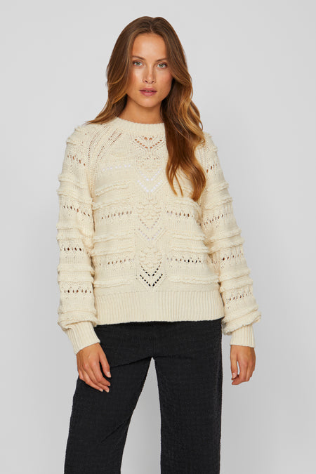 VITAMO O-NECK L/S KNIT TOP