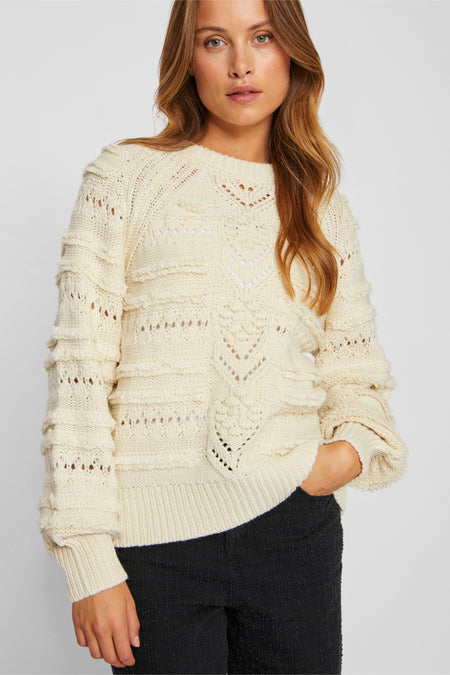 VITAMO O-NECK L/S KNIT TOP
