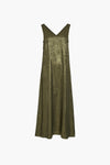 VIMETALLA V-NECK S/L ANKLE DRESS/C29